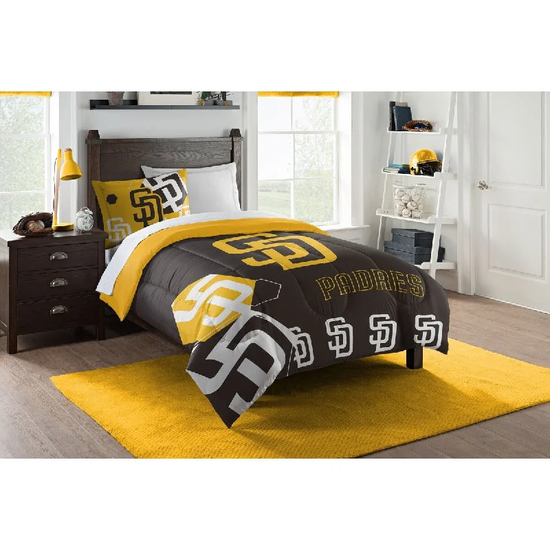 MLB 862 Padres Hexagon Twin Comforter Set