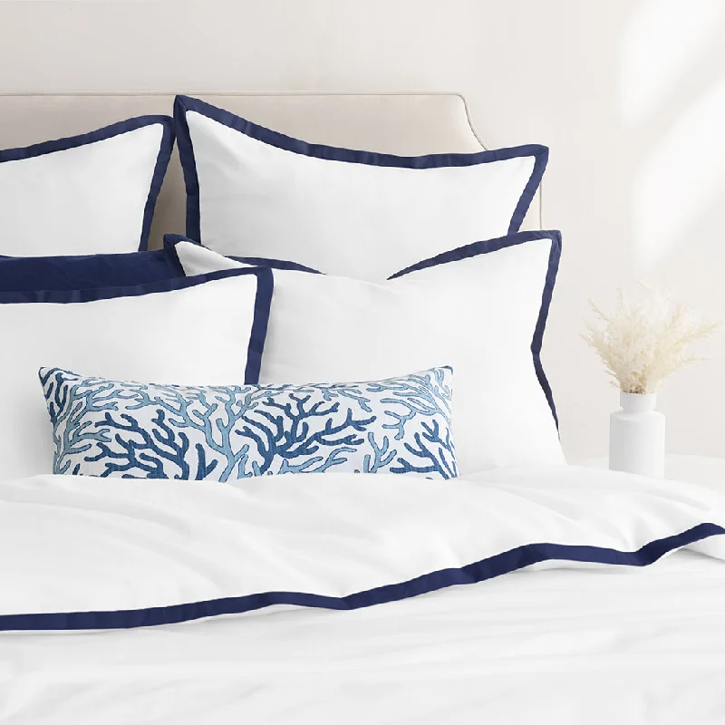 Navy Quinn Flannel Duvet Cover