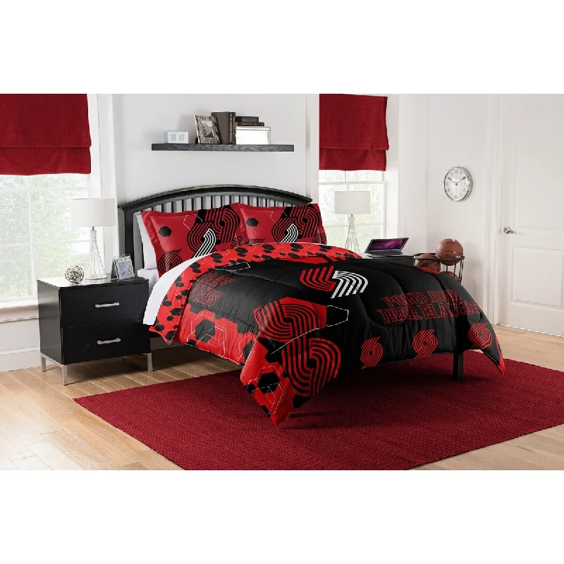 NBA 849 Trailblazers Hexagon F/Q Comforter Set