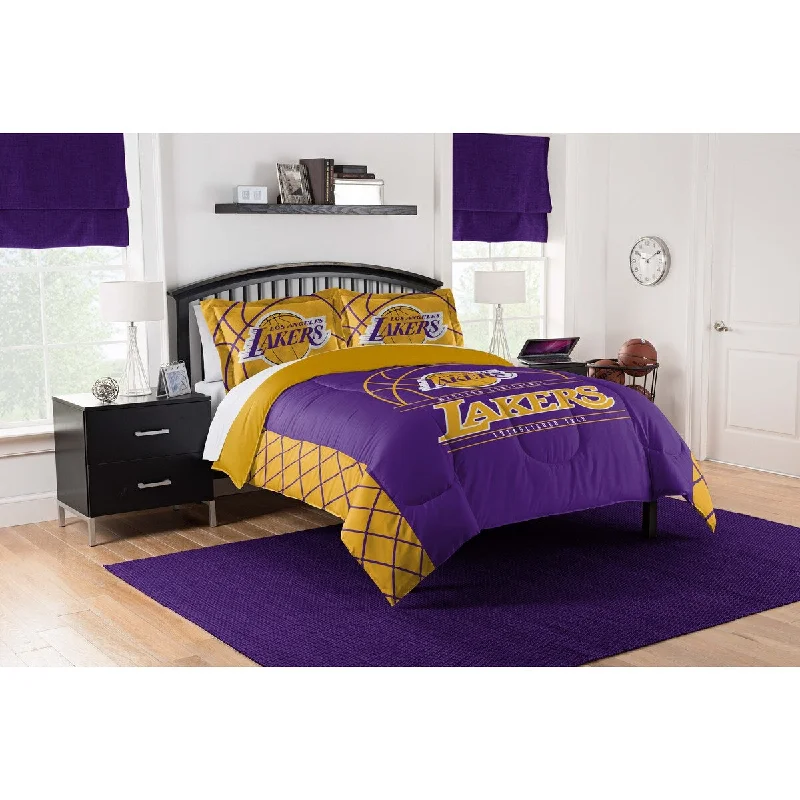 NBA 858 Lakers Reverse Slam King Comforter & Sham