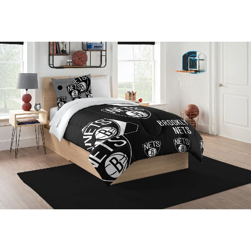 NBA 862 Nets Hexagon Twin Comforter Set