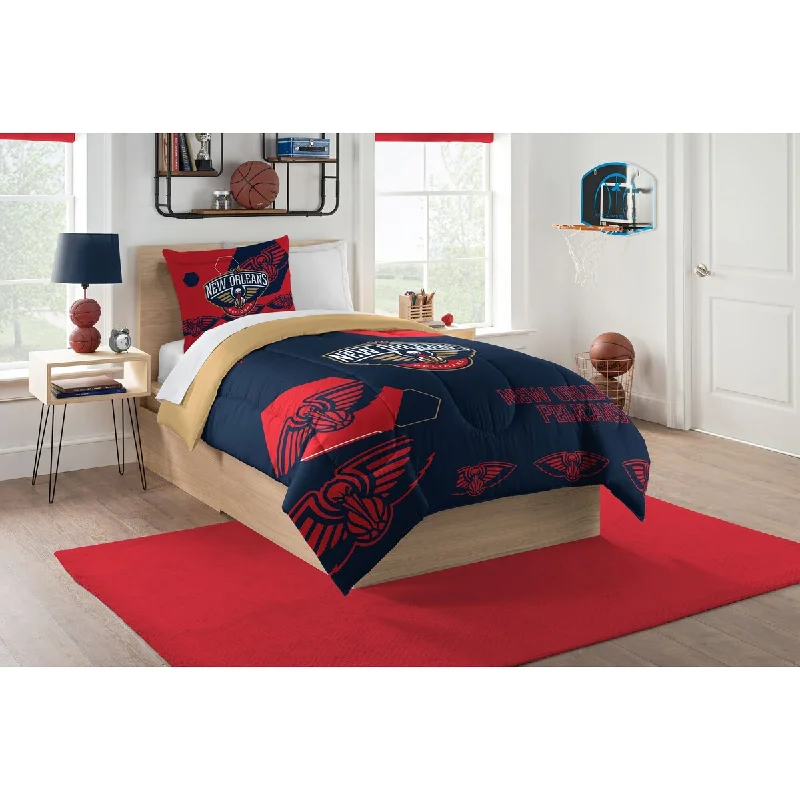 NBA 862 Pelicans Hexagon Twin Comforter Set