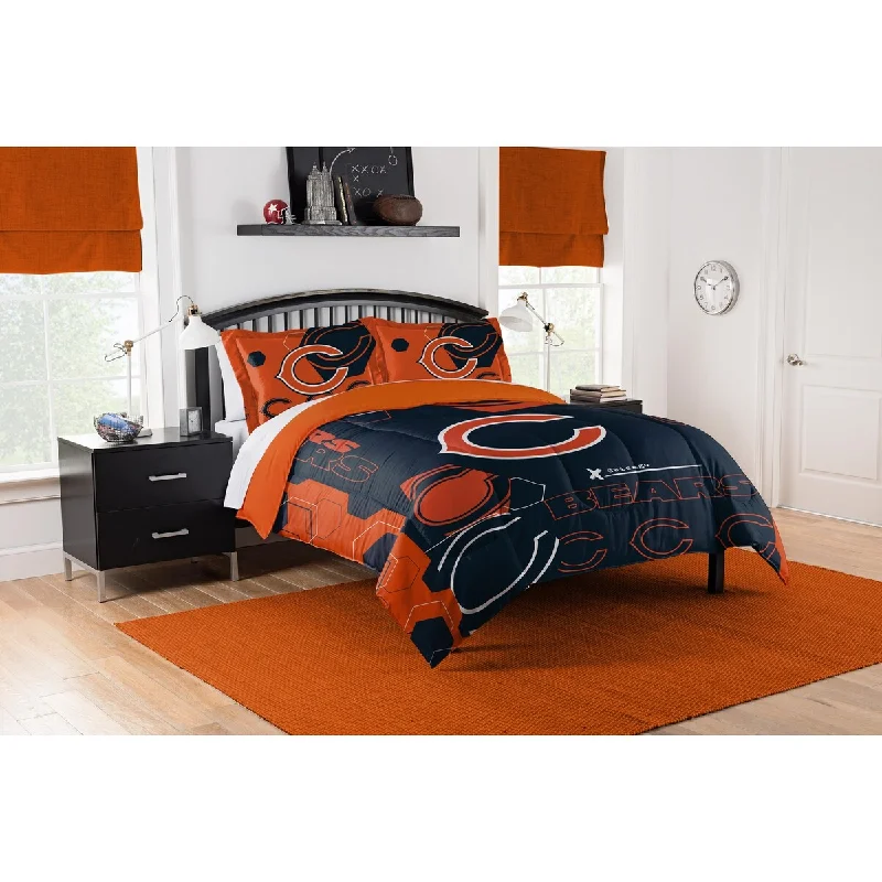 NFL 849 Bears Hexagon F/Q Comforter Set