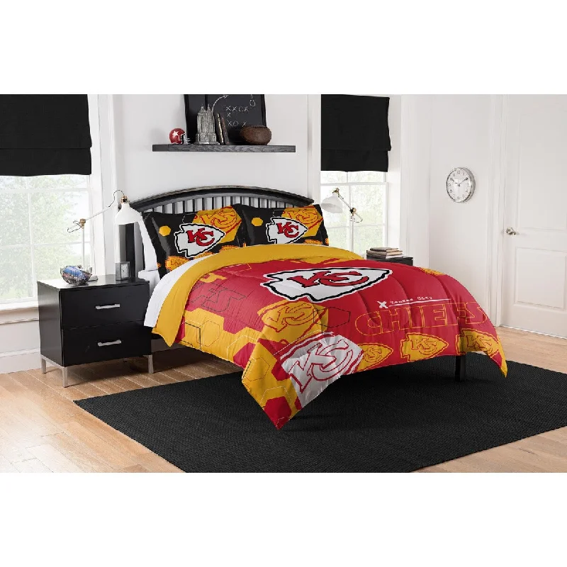 NFL 849 Chiefs Hexagon F/Q Comforter Set