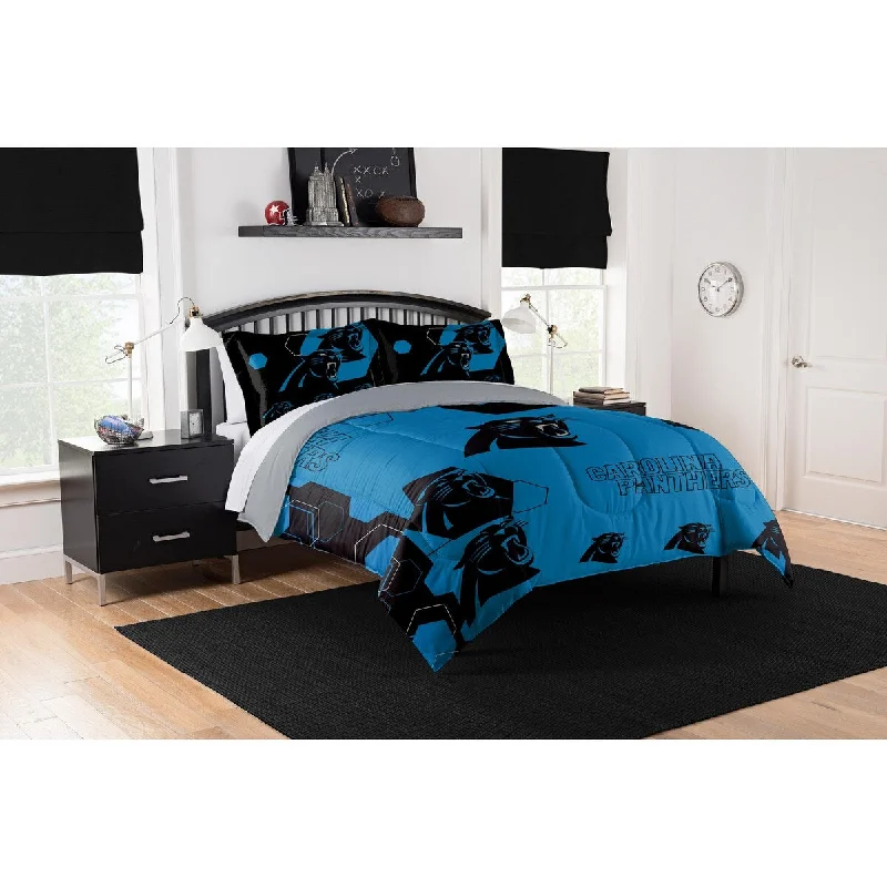 NFL 849 Panthers Hexagon F/Q Comforter Set