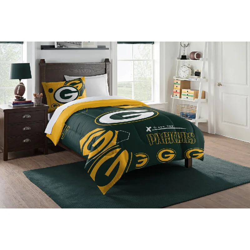 NFL 862 Packers Hexagon Twin Comforter