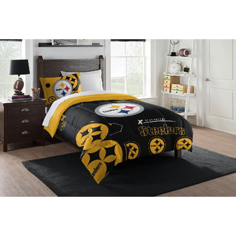 NFL 862 Steelers Hexagon Twin Comforter