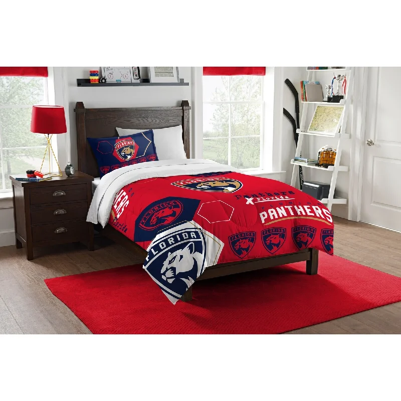 NHL 862 FL Panthers Hexagon Twin Comforter Set