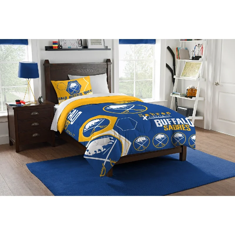 NHL 862 Sabres Hexagon Twin Comforter Set