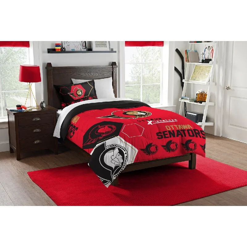 NHL 862 Senators Hexagon Twin Comforter Set