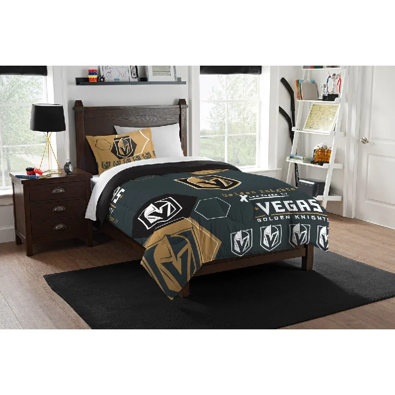 NHL Vegas Golden Knights Hexagon 2-piece Twin Comforter Set