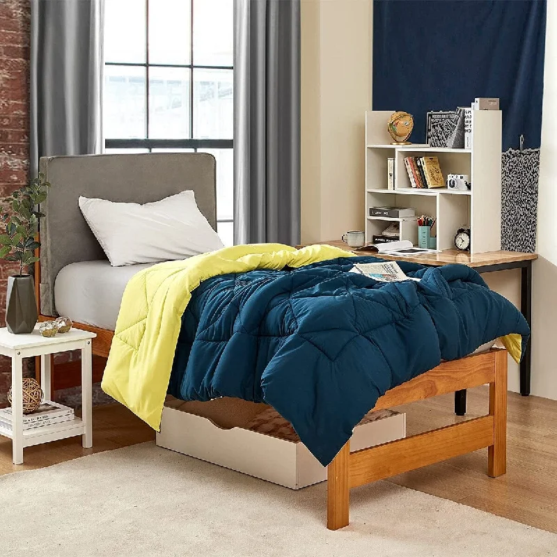 Nightfall Navy/Limelight Yellow Reversible Twin XL Comforter