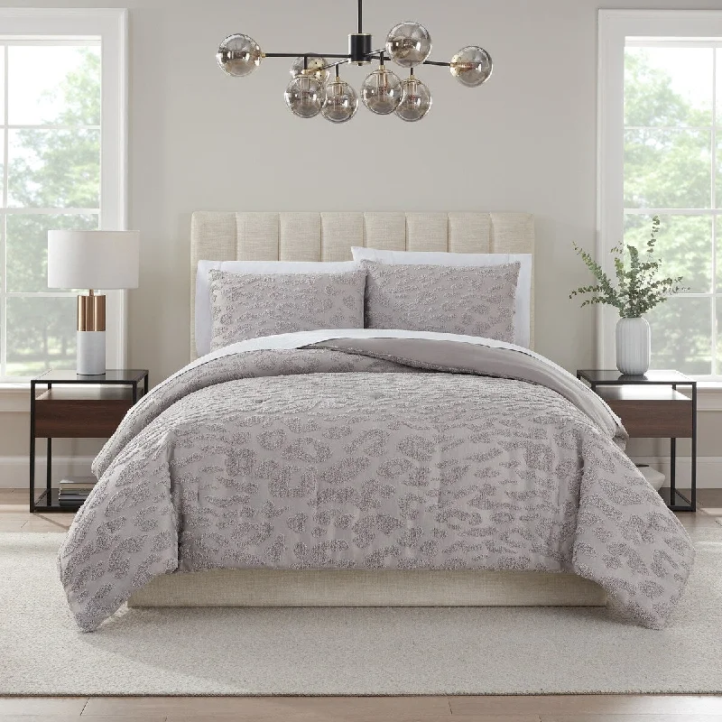 Nine West Mia Tufted Leopard Texture Comforter Set