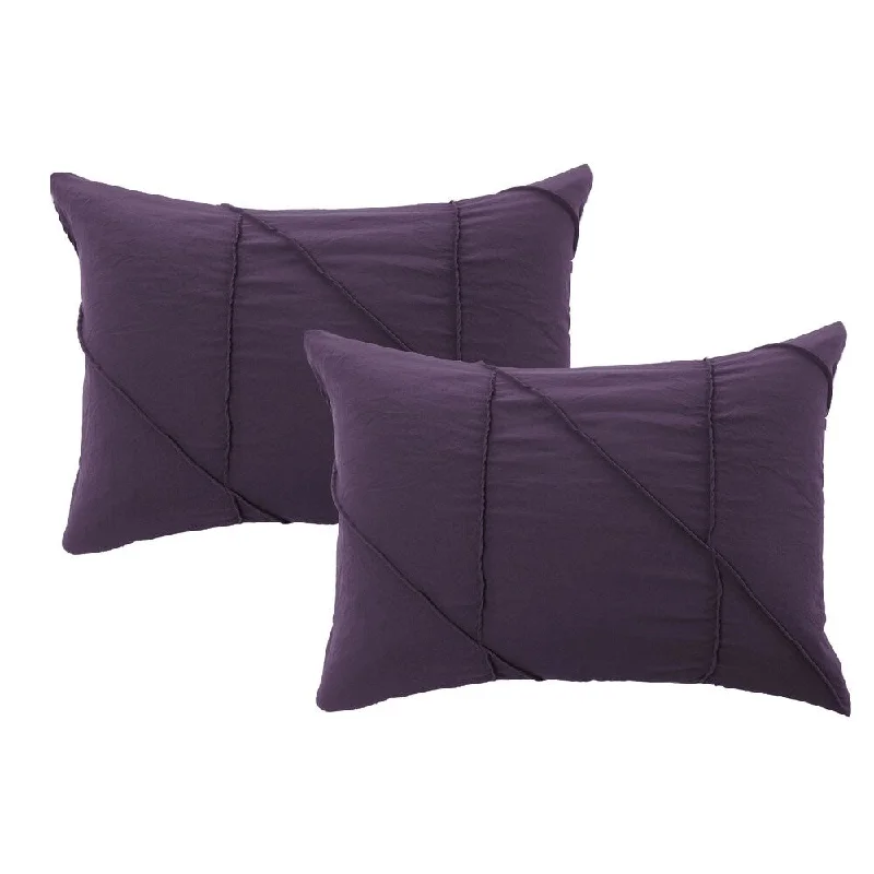 Nolan Washed Microfiber Comforter Set in Purple