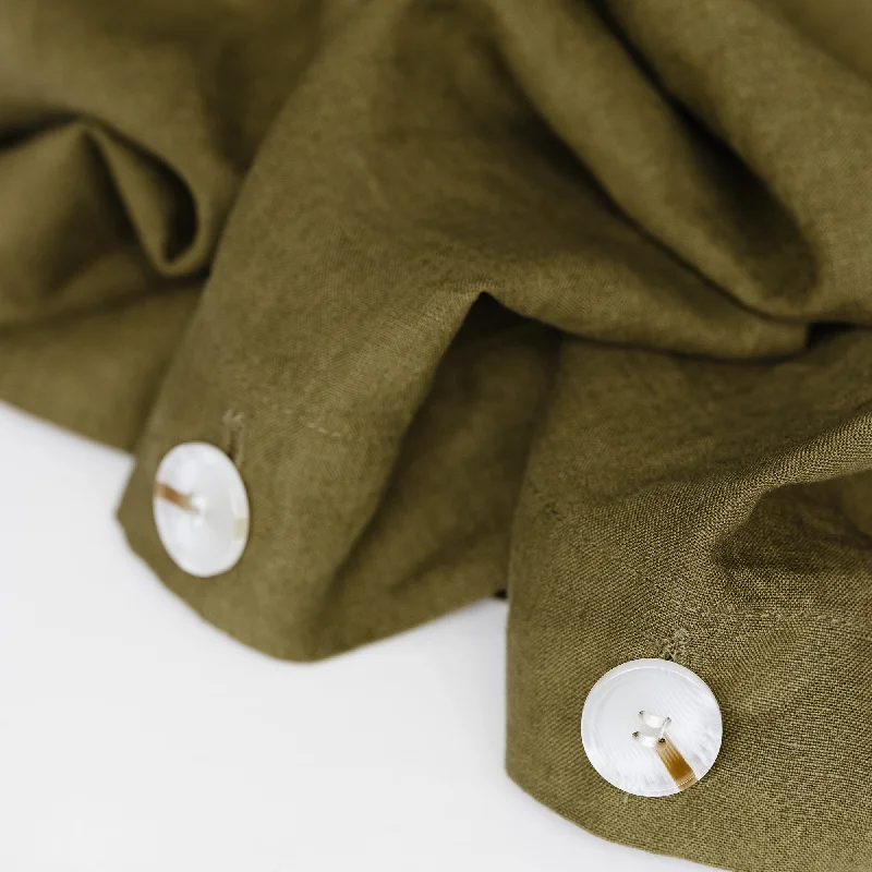 Olive Green Linen Duvet