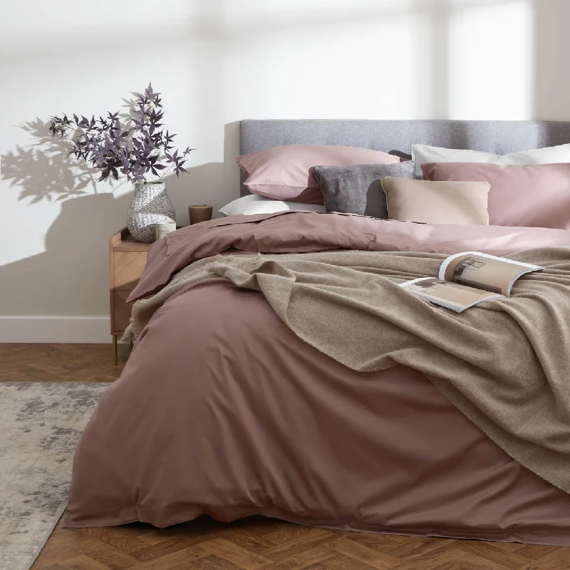 Organic Cotton Sateen Duvet Cover - Dusty Rose