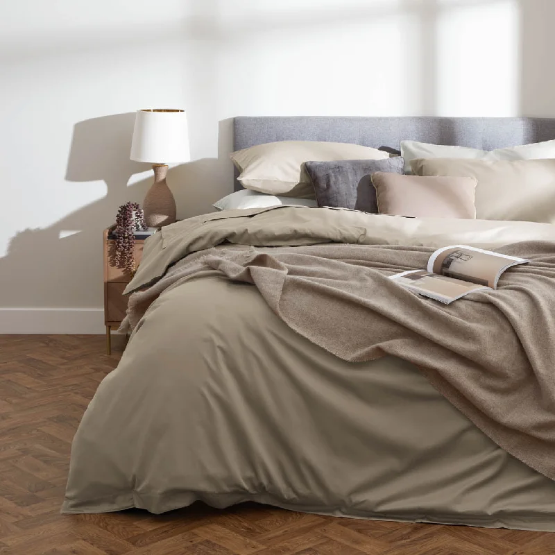 Organic Cotton Sateen Duvet Cover - Natural