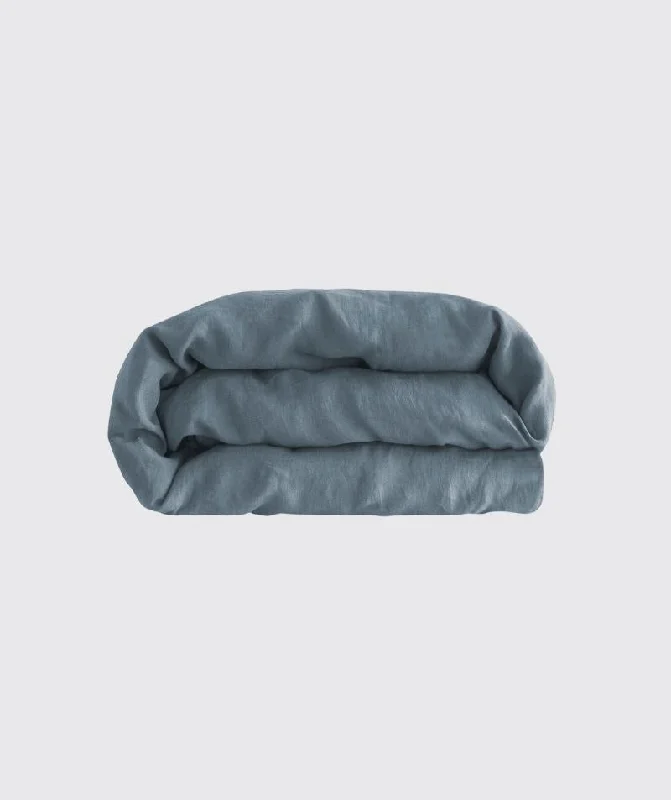 Parisian Blue Linen Duvet Cover