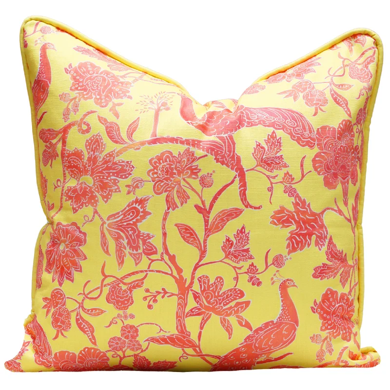 Fleece blankets for a cozy and plush texturePeacock Batik Pillow Cover in Peony