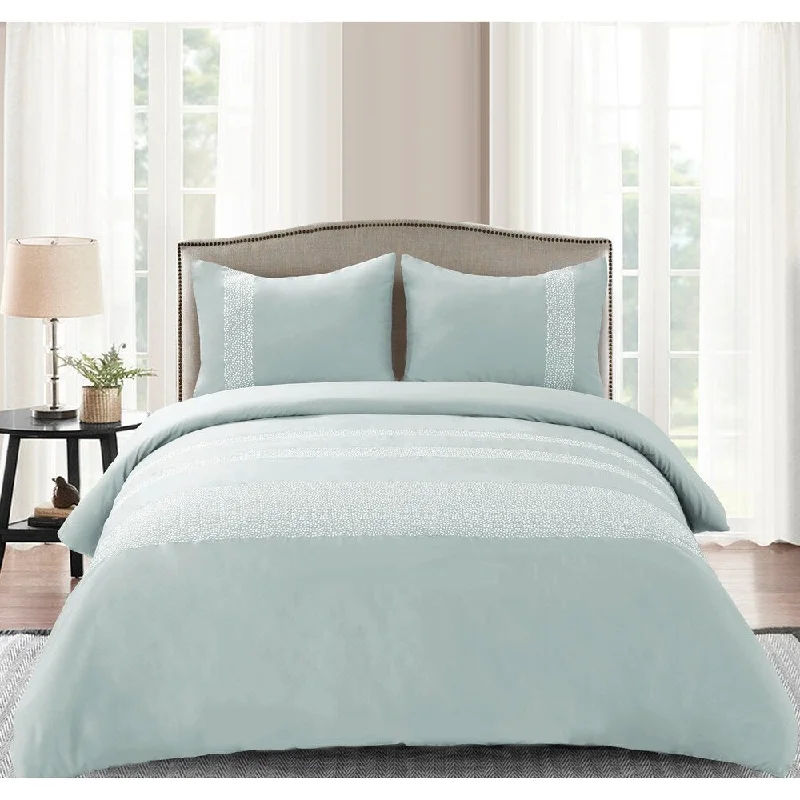 Pebble Cotton Comforter Set in Seafoam