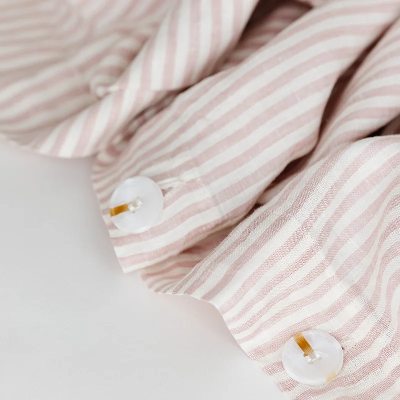 Pink Stripes Linen Duvet