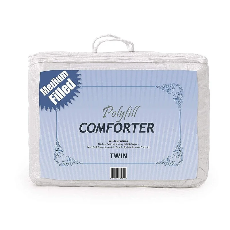 Polyfill Comforter Cotton Fabric Hypoallergenic White Color - Twin Size - 64x82