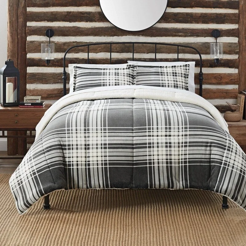 Serta Cozy Plush Plaid 3 Piece Comforter Set