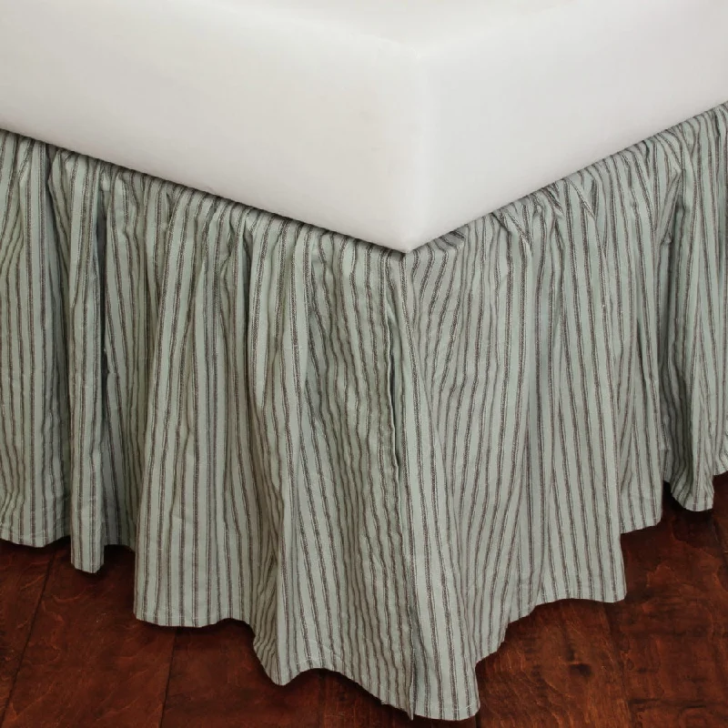 Skitting Blue Stripe 18-inch Drop 3 Piece Tuck In Bed Skirt