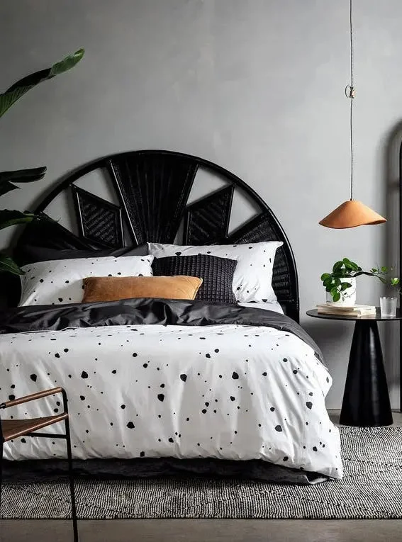 Spotty Charcoal Tencel Cotton Duvet Cover