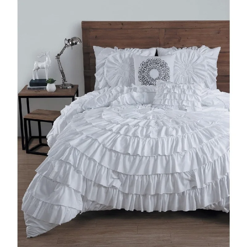 The Curated Nomad Bahada Ruffled 5-piece Comforter Set