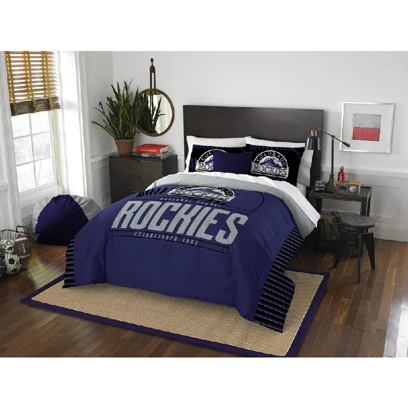 The Northwest Co MLB Colorado Rockies Grandslam Blue Full/Queen 3-piece Comforter Set