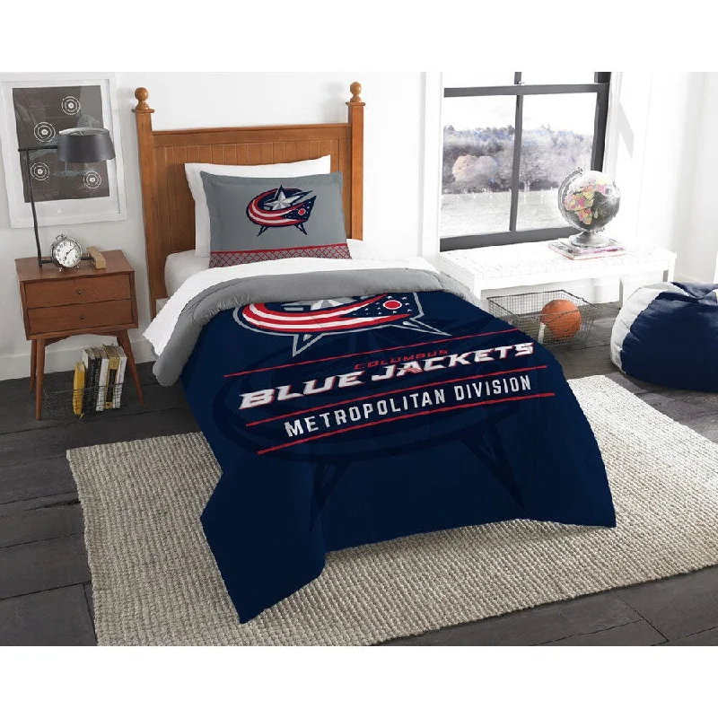 The Northwest Co NHL 86201 Blue Jackets Draft Twin 2-piece Comforter Set