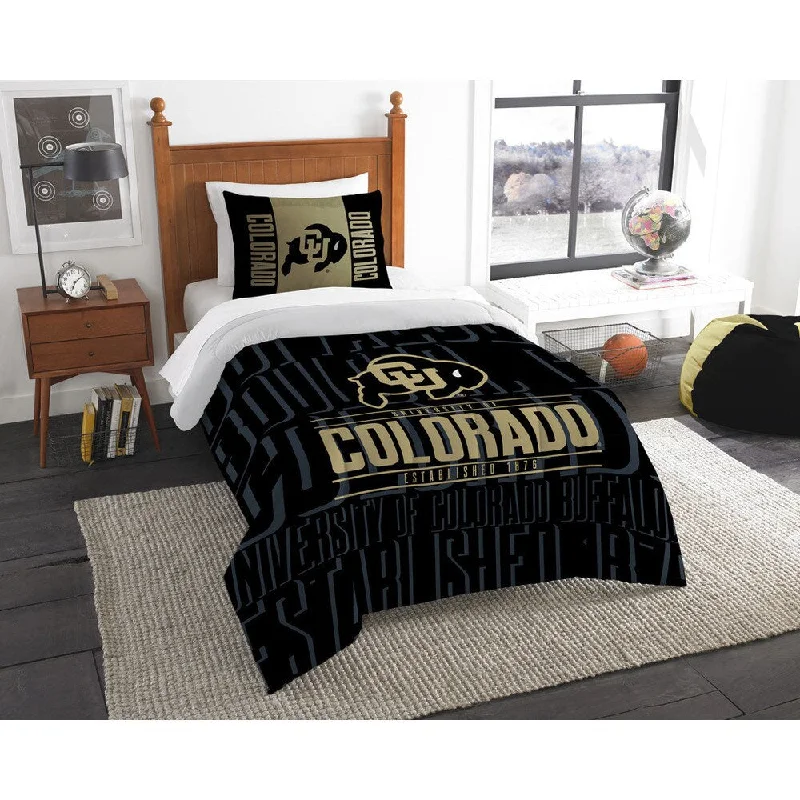 The Northwest Company Colorado University Black/Gold Polyester Twin 2-piece Comforter Set