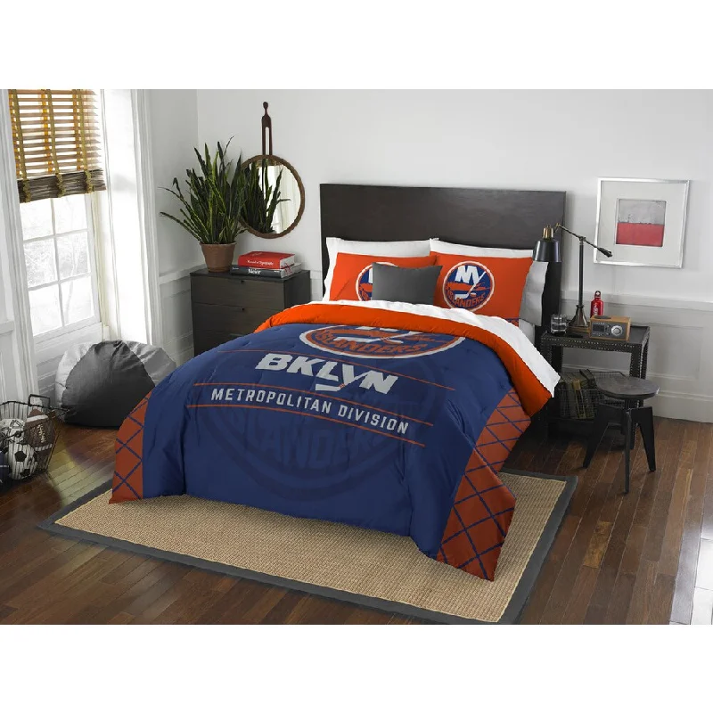 The Northwest Company NHL New York Islanders Draft Blue/Orange Full/Queen 3-piece Comforter Set