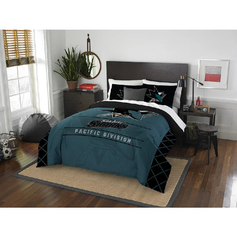 The Northwest Company NHL San Jose Sharks Draft Full/Queen 3-piece Comforter Set