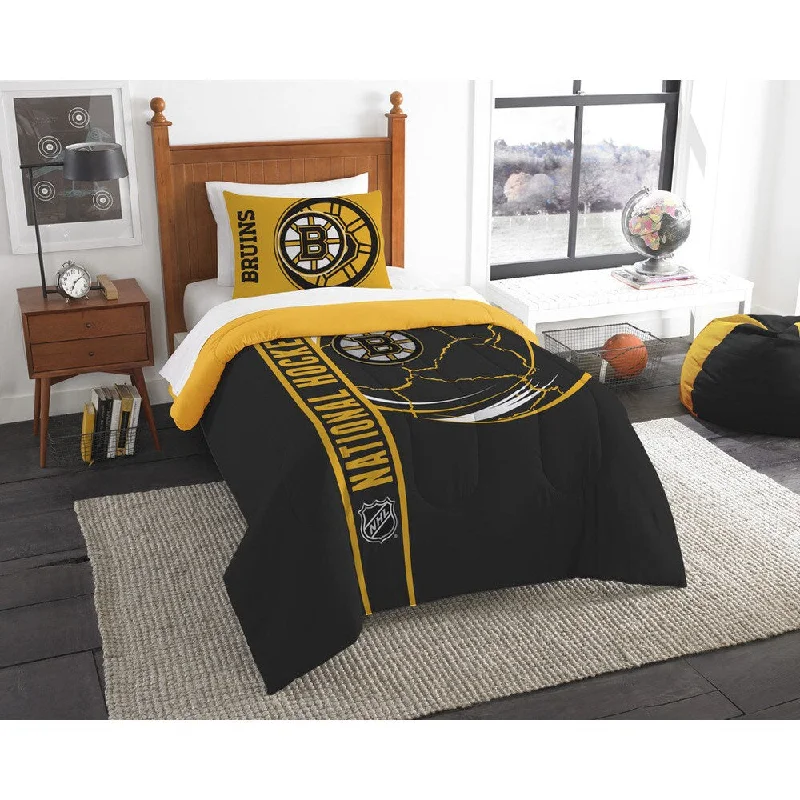 The Northwest Company Official NHL Boston Bruins Twin Applique 2-piece Comforter Set