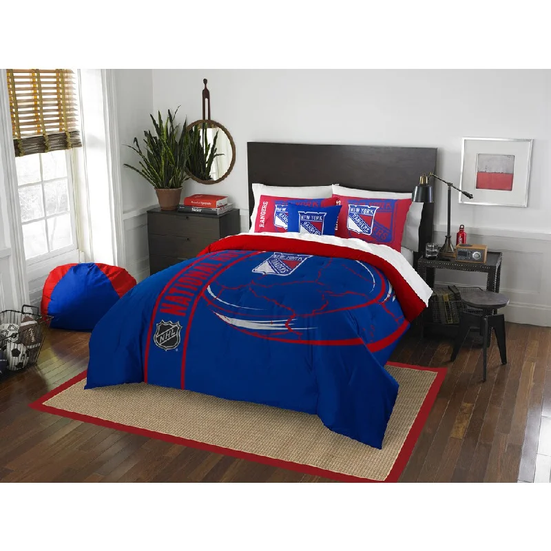 The Northwest Company Official NHL New York Rangers Full Applique 3-piece Comforter Set