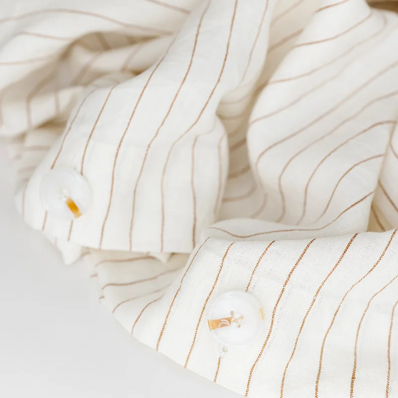 Tobacco Stripes Linen Duvet