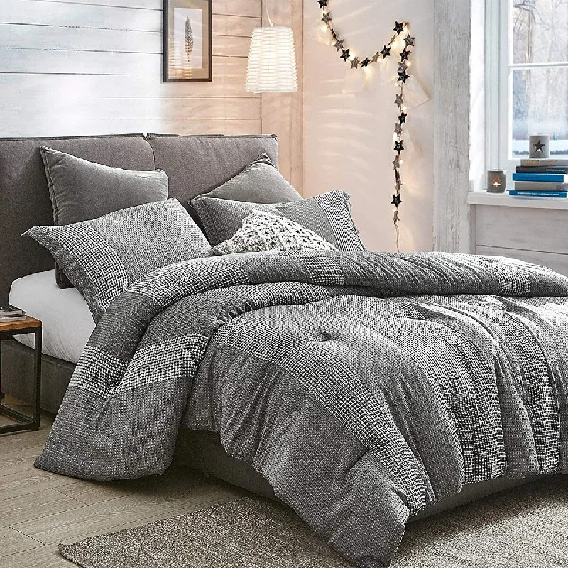 Volume Gray Oversized Comforter - 100% Yarn Dyed Cotton