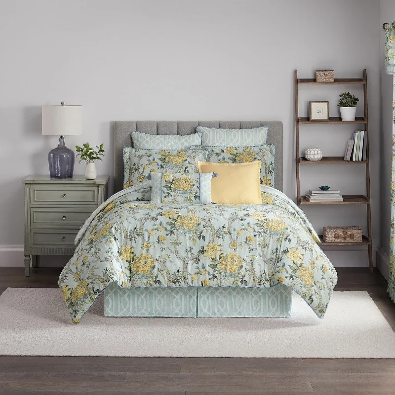 Waverly Mudan Floral 4 Piece Cotton Comforter Set