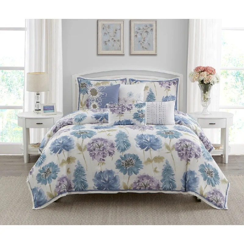 Wonder Home Fleur 7PC Cotton Printed Comforter Set