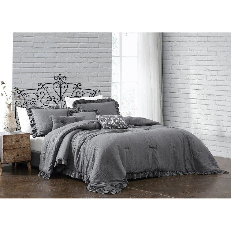 Davina 5 - 6 pc Comforter Set with Sham and 3 Decorative Pillows