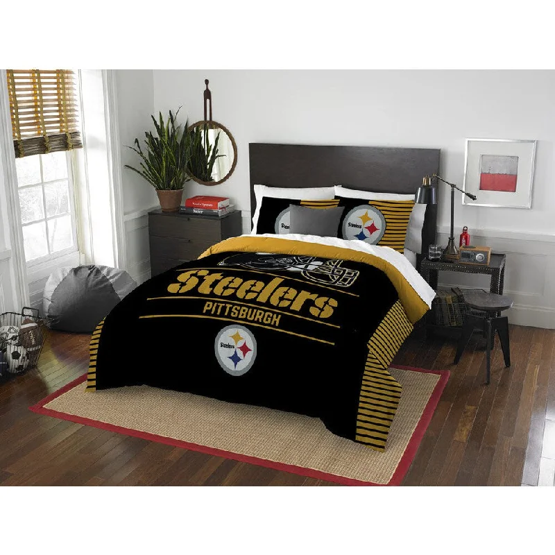 The Northwest Co NFL Pittsburgh Steelers Draft Full/Queen 3-piece Comforter Set